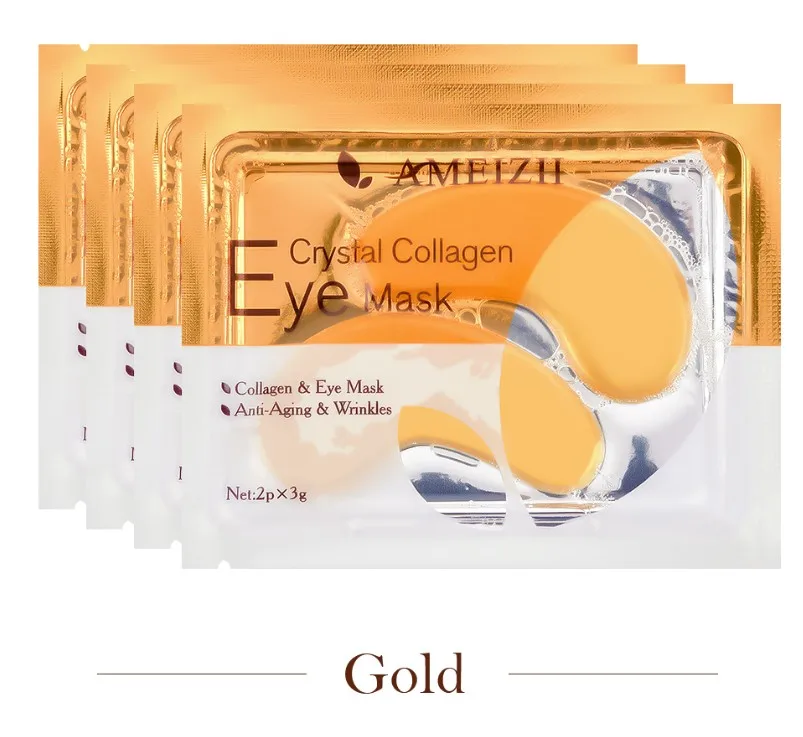 1 pair Gold AMEIZII, золотые патчи для глаз, маска против морщин, патчи для глаз, для ухода за глазами, темные круги, удаляют коллаген, гель, протеин, пластырь для сна, мешки для глаз - Цвет: 1 pair Gold