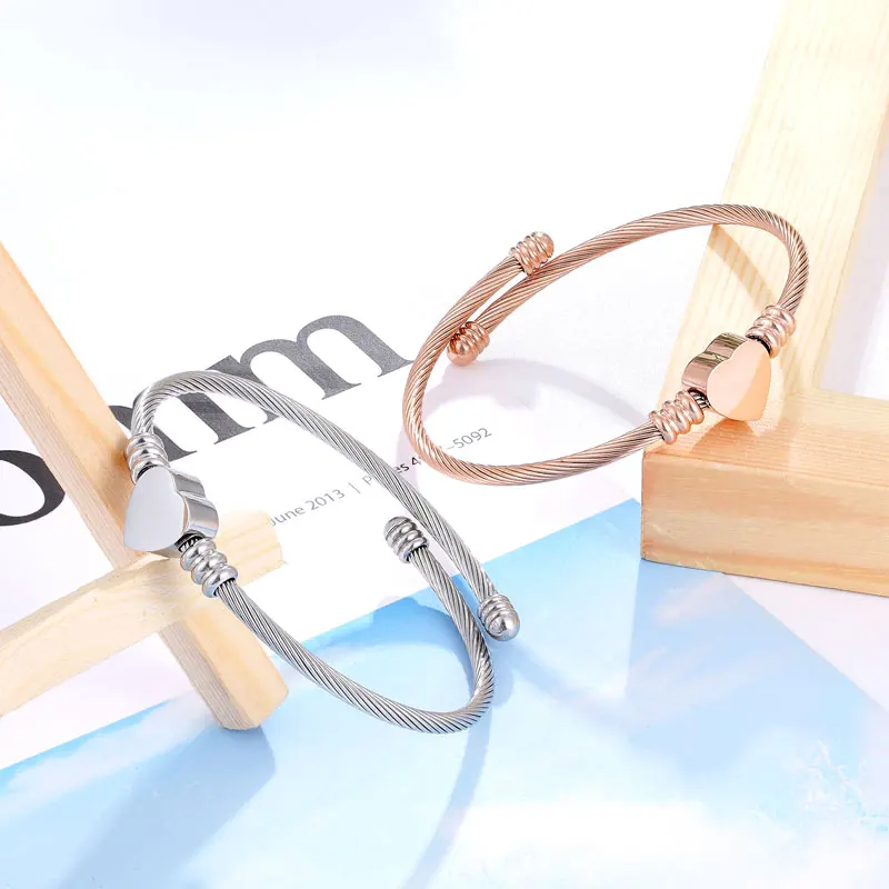 Женский браслет с сердечками armbanden voor vrouwen регулируемый из нержавеющей стали