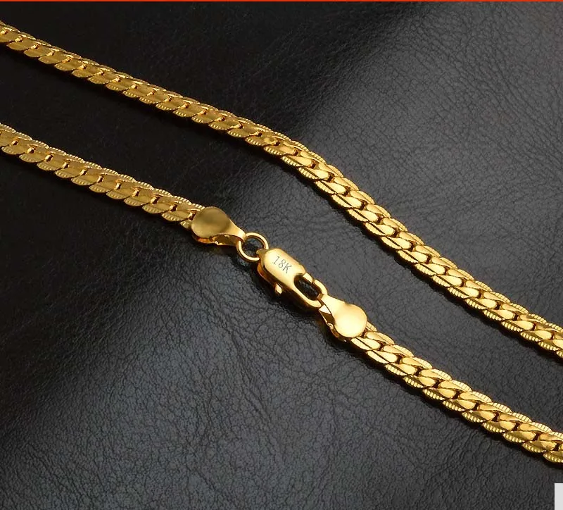 Бесплатная доставка золотой цвет 5 мм Снаряженная цепи ожерелье 20 дюймов модные