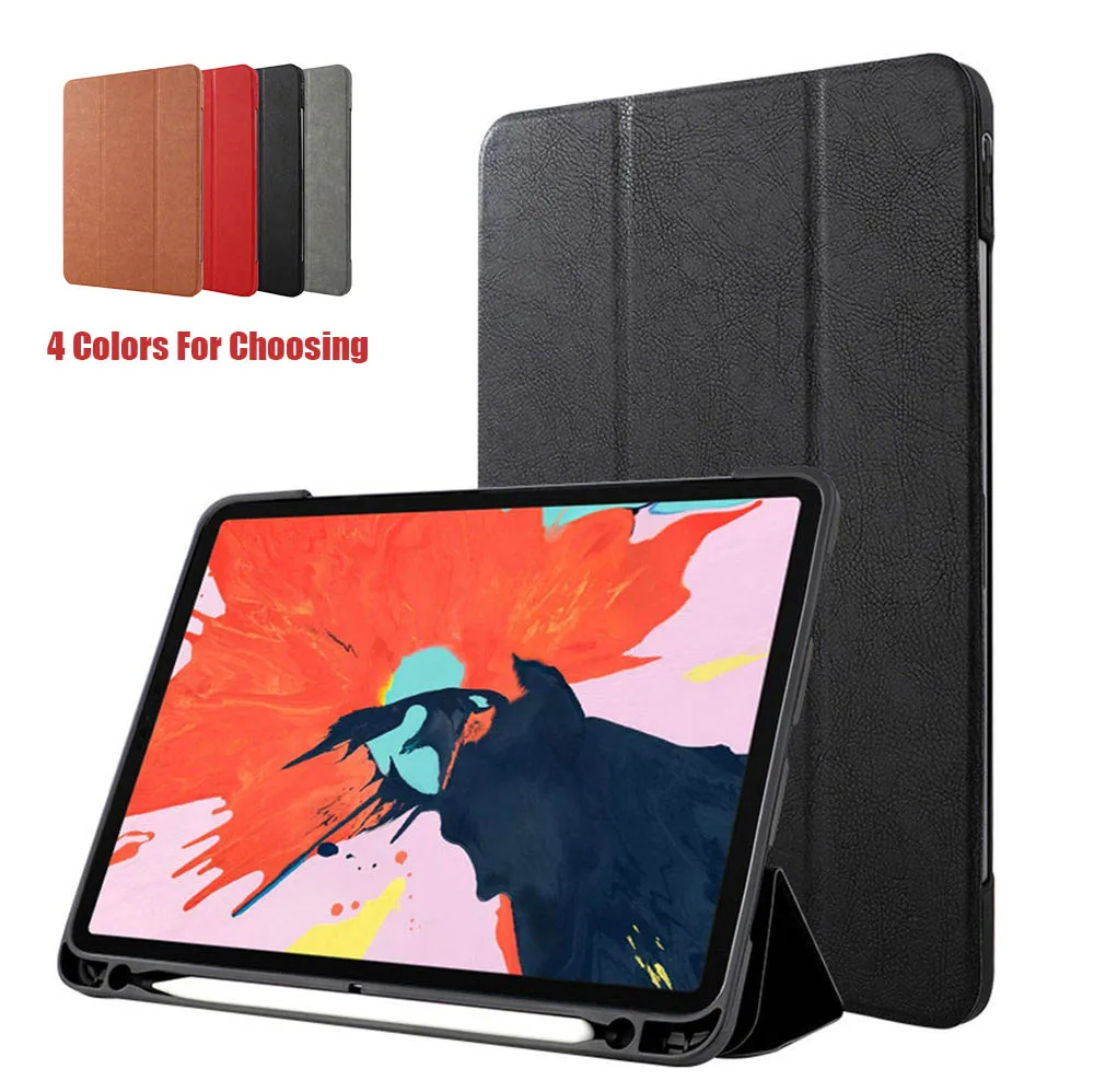 Магнитный умный кожаный чехол подставка с держателем для карандашей Apple iPad Pro 12 9
