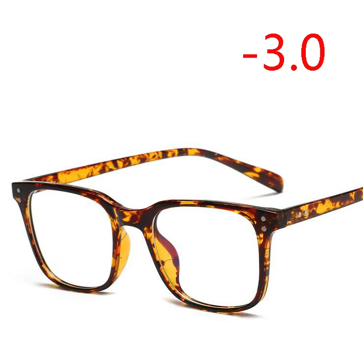 Myopia 300 1,56, асферические линзы, очки по рецепту, для женщин и мужчин, Ретро стиль, Rice Nail TR90, квадратные очки для близорукости, черная оправа, 0~-4,0 - Цвет оправы: Myopia 300