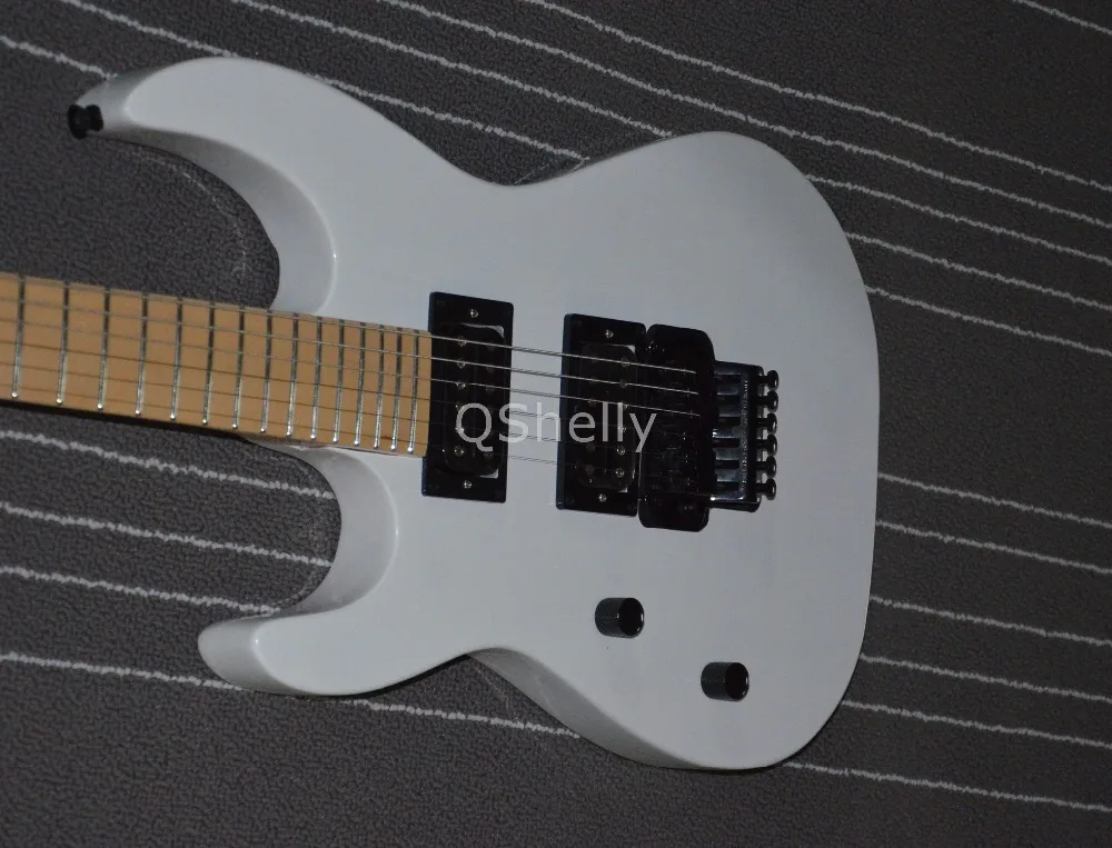 Высокое качество QShelly custom white caparsion black floyd rose horn головной убор электрогитара