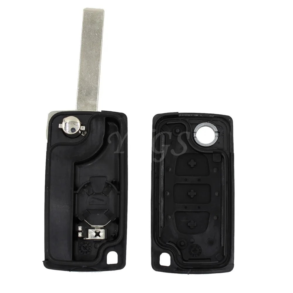 Канавка флип 3 кнопки дистанционного ключа чехол Брелок Fit Citroen C2 C3 C4 C5 C6 Пикассо