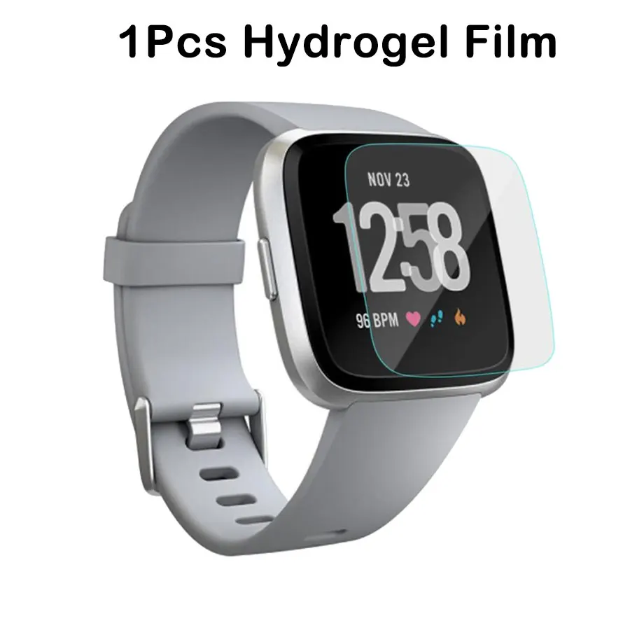 Hydrogel film Новое поступление, кожаный ремешок с цветочным принтом пиона, Смарт-часы с заменой ремешка, браслет на запястье, ремешок для Fitbit Versa, Смарт-часы - Цвет: Hydrogel film