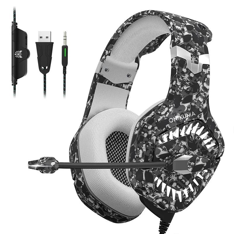 ONIKUMA K1 Camouflage Headset Gaming Headphones Game Earphones Casque with Mic for PC Mobile Phone PS4 Xbox One Tablet | Электроника