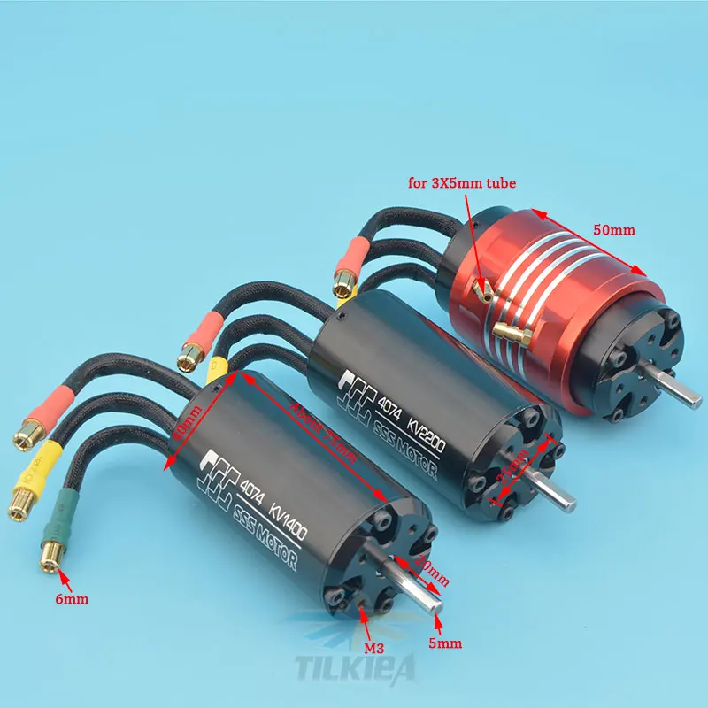Высокая скорость хорошее качество SSS 4074 бесщеточный двигатель 1400KV 2200KV 2400KV бесщеточный двигатель 4 полюса для RC морских лодок