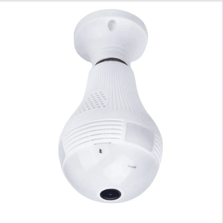 white 360 градусов панорамная видеокамера Wifi IP светильник лампа ночного видения 960P камера для iPhone Android - Цвет: white