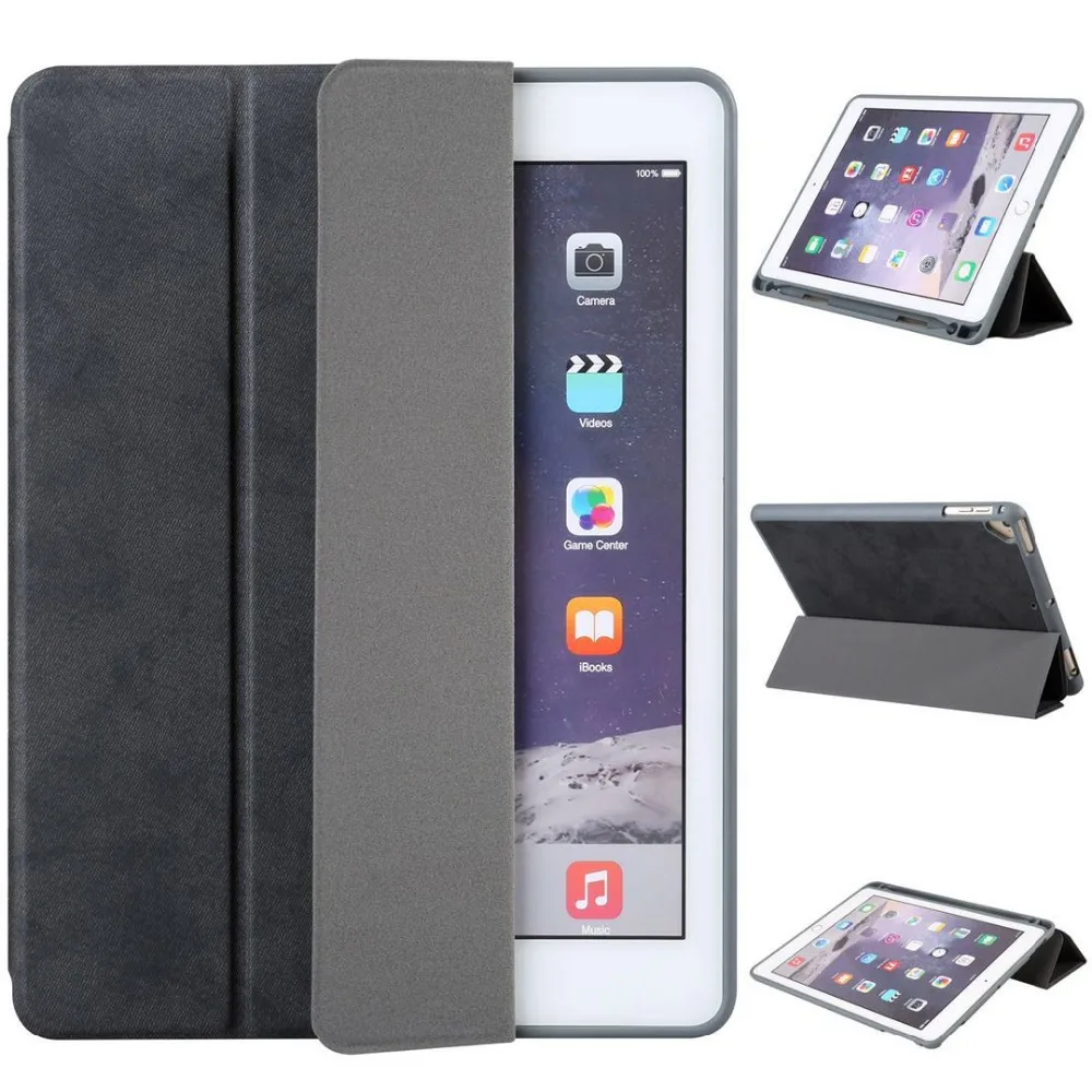Чехол из искусственной кожи для iPad 2018 2017 умный чехол с держателем карандашей