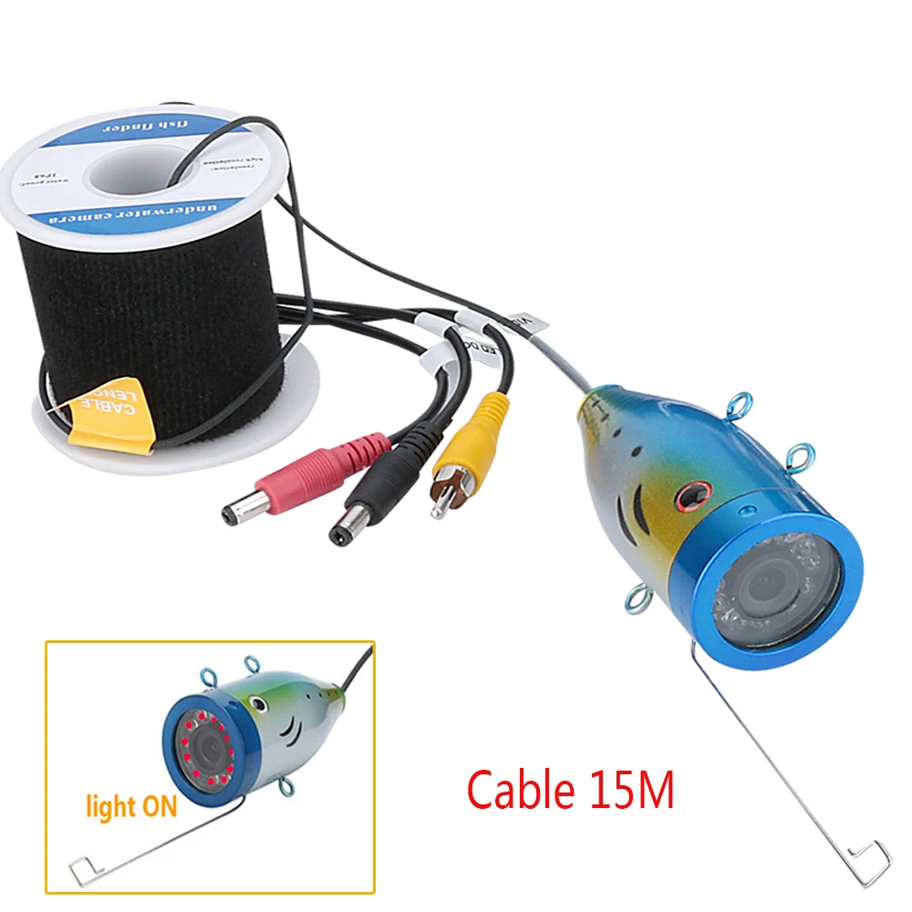 Кабель для подводной рыбалки GAMWATER 1000tvl 15 м 20 30 50 + камера с 12 светодиодными
