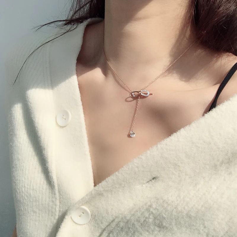 YUN RUO розовое золото и серебро Цвет креативный Хрустальный бант регулируемая