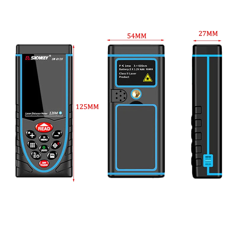 

SNDWAY 80m 120m 200m laser distance meter rechargeable rangefinder trena laser tape range finder build measure device ruler