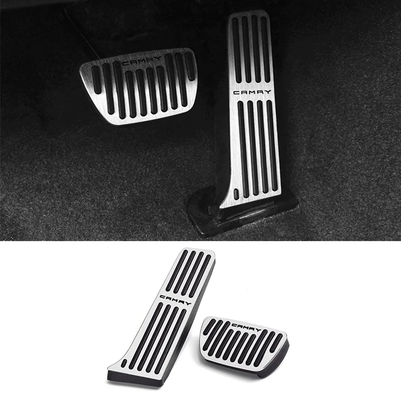 2018-2020 Silver2pcs Ускоритель автомобиль газ педаль тормоза подножка педали Нескользящие Pad крышка чехол на для Toyota Camry 2006- аксессуары - Название цвета: 2018-2020 Silver2pcs