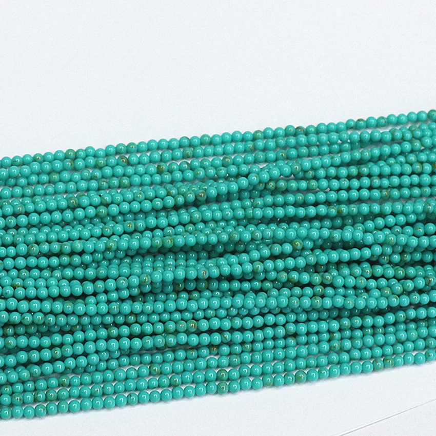 Бирюзовый голубой камень 2 мм 3 круглые бусины незакрепленные аксессуары для