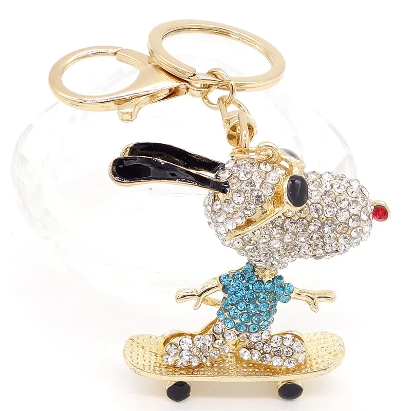 Брелок кошелек сумка собака стразы брелок CZ Подарочная подвеска Шарм|keyring