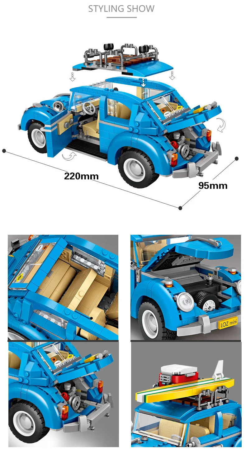 Creator city vehicle Beetle catherham гоночный автомобиль 2в1 мини блоки сборные строительные кирпичи модель игрушки для коллекции подарков