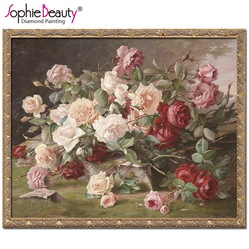 

Sophie Beauty Алмазная картина, вышивка крестиком, кристалл, полный квадратный рисунок, цветы в цвету, вышивка, художественные поделки, швейная мо...