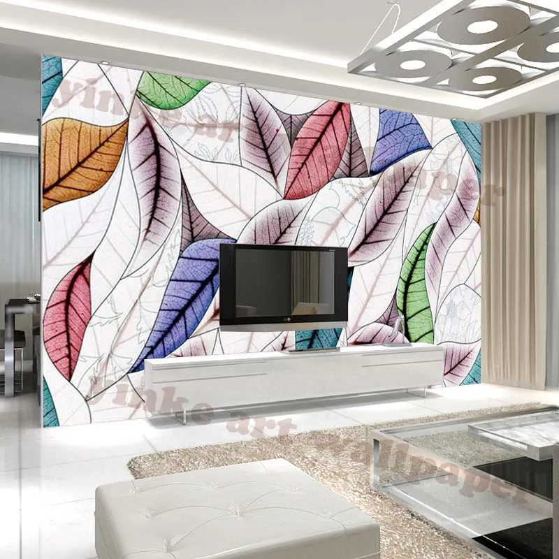 Waterproof 3d wallpaper graffiti Leaves living room self adhesive Wallpaper Roll Modern Wall Paper Murals for wall decoration |