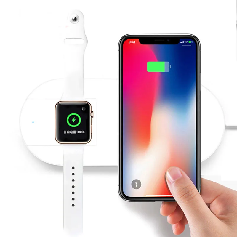2 в 1 Смарт-часы Беспроводное зарядное устройство Быстрая зарядка для Apple Watch 3 0 Qi
