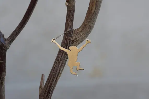 Модная индивидуализированная подвеска в виде искусственной шимпанзе золотого и