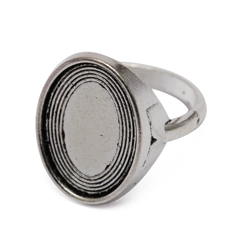 20 шт./лот старинный стиль античное серебро/кольцо цвета античной бронзы подходит