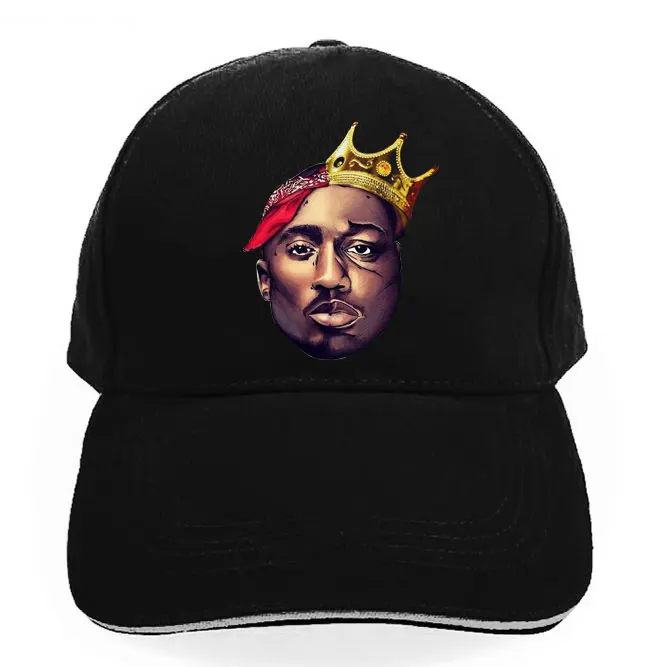 Модная бейсболка biggie 2PAC Tupac rap hiphop king из хлопка для мужчин и женщин Снэпбэк Кепка