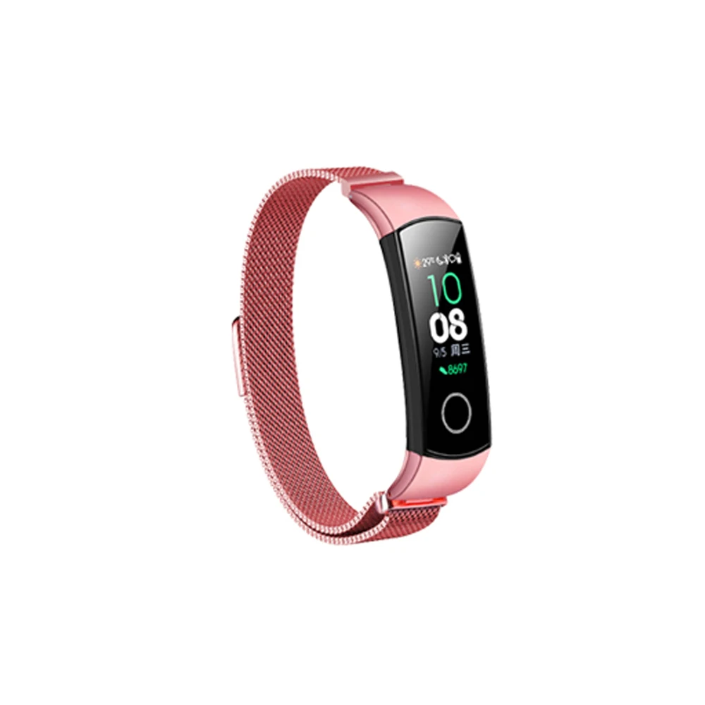 Styel 2 Rose Pink Металлический ремешок для huawei Honor Band 5 ремешок для часов браслет из нержавеющей стали Honor Band 4 5 браслет Correa умные аксессуары - Цвет: Styel 2 Rose Pink