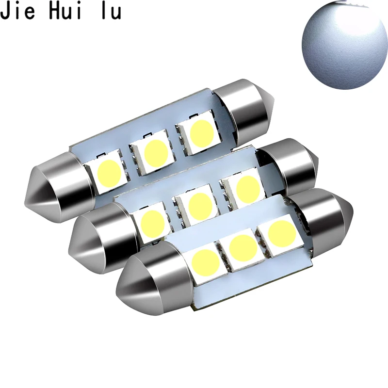 Белый светодиод для автомобиля C5W 5050 3 Smd 3Smd 31 мм 36 39 41 Dc 12 В фестона межкомнатный