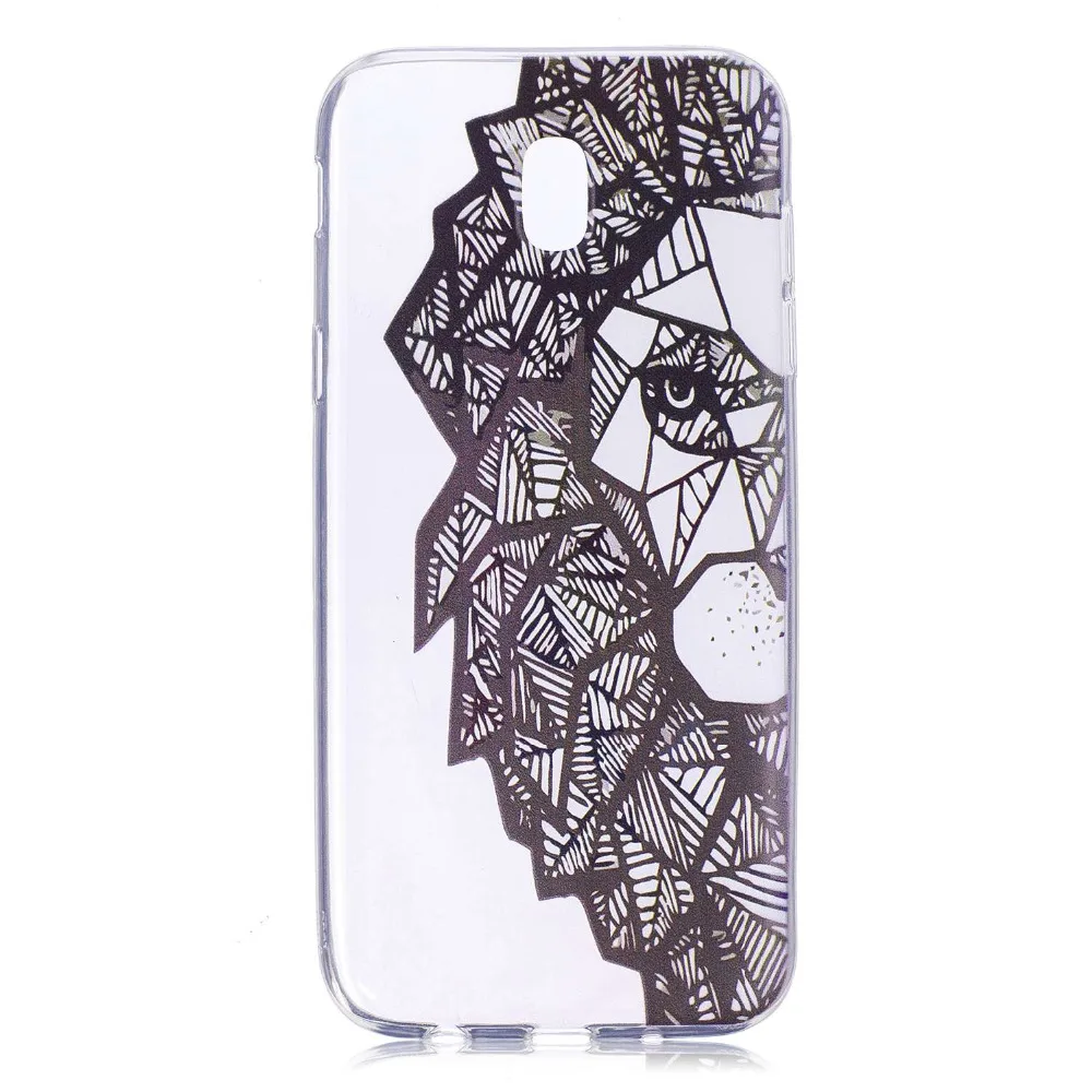 Для Coque Samsung J7 2017 J730F Мягкие TPU крышка Кошка Лошадь с принтом панды силиконовые