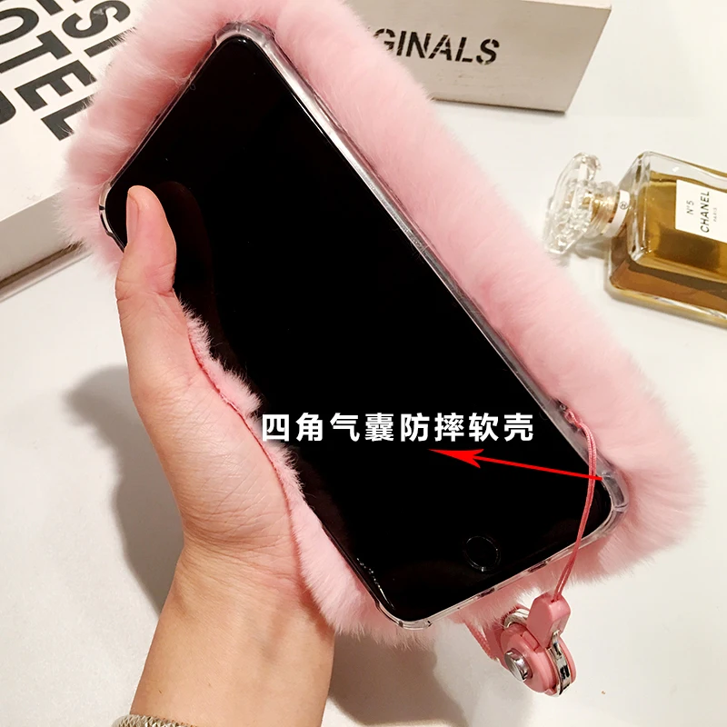 Aoweziic осенне зимний чехол для iPhone X 8 7 plus XR XS MAX Rex rabbit плюшевый телефона с милым