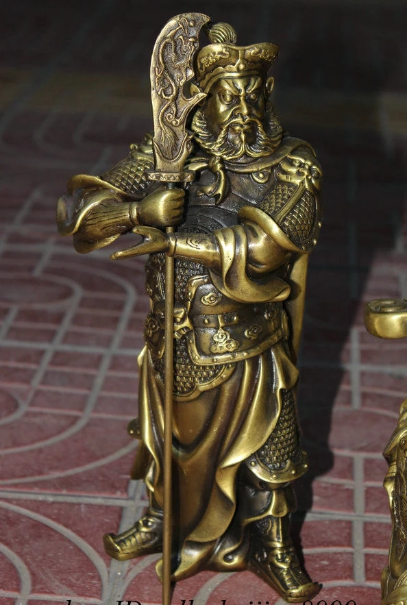 Настоящая китайская бронза Дракон воин Гуандун Гуань Ю. Бог 2.|Статуи и