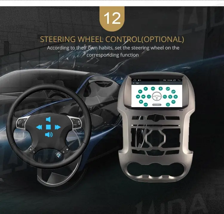 LJDA Android 10 автомобильный dvd-плеер для Ford Ranger 2011- gps навигация 2 Din Автомобильный радио мультимедиа wifi стерео ips головное устройство RDS
