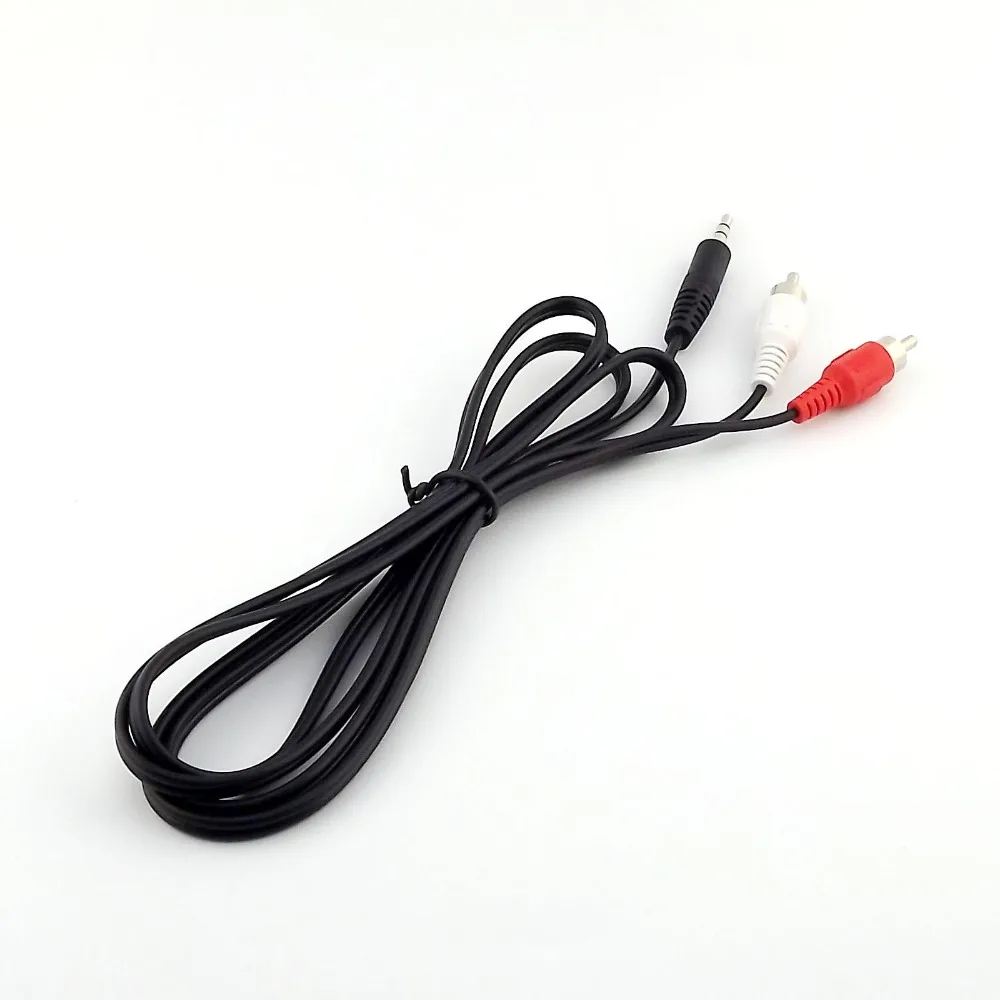 

2pcs 3.5mm Stereo Male To 2 RCA Male Audio AV Headphone Adapter Connector Cable 5ft 1.5m