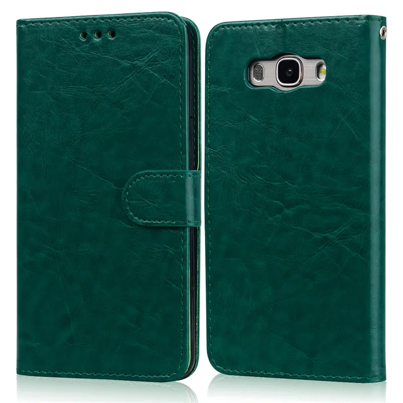 Dark Green Роскошный кожаный чехол-книжка для samsung Galaxy J7 j710 флип-чехол для Galaxy samsung J7 задняя крышка чехол с держателем карты - Цвет: Dark Green