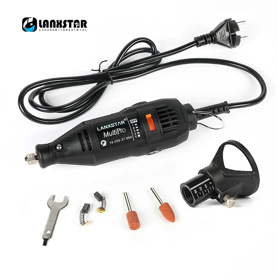 Lanxstar Dremel электроинструменты, электрическая мини дрель, полировальная машина, вращающийся инструмент с переменной скоростью с 106, аксессуары для электроинструмента