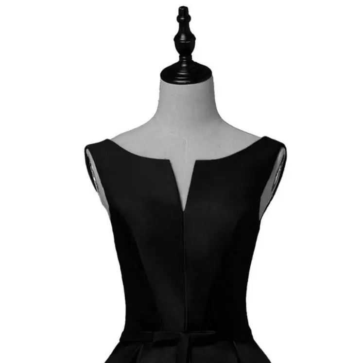 Черный Vestidos de festa para senhoras casamento2019 Новое атласное сексуальное платье с v-образным вырезом трапециевидной формы, ярко-синее, бордовое, зеленое, цвета шампанского, платье подружки невесты - Цвет: Черный