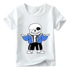Детская забавная футболка с черепом, братом, Undertale Sans, летние топы для маленьких мальчиков и девочек, футболки, детская мультяшная одежда, ooo2405