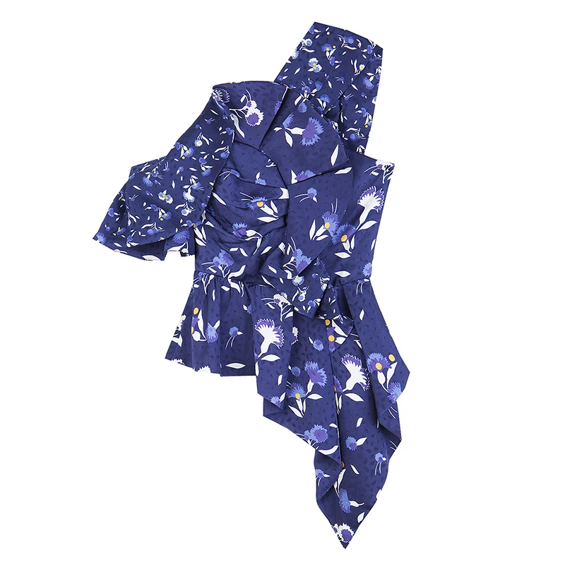 TWOTWINSTYLE ассиметричная женская блузка с неровным принтом асимметричная мода 2019