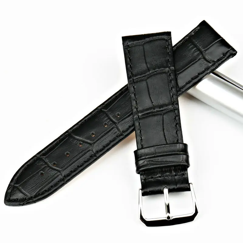 Ремешок для часов MAIKES ремешок из натуральной кожи 18 19 20 22 мм черный|22mm black|genuine leather