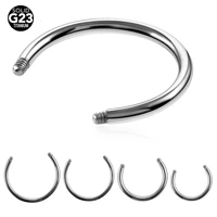 50pcslot 14g16g g23 titanium curcular barbell horseshoe ring bar replacement piercing jewelry accessories post only no ball