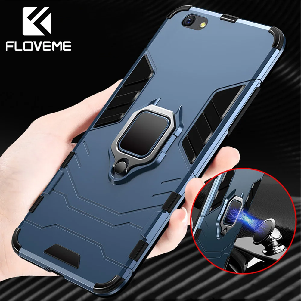 FLOVEME противоударный защитный чехол для iPhone XS Max X 7 8 Plus кольцевой держатель 6 6S 5 5S SE