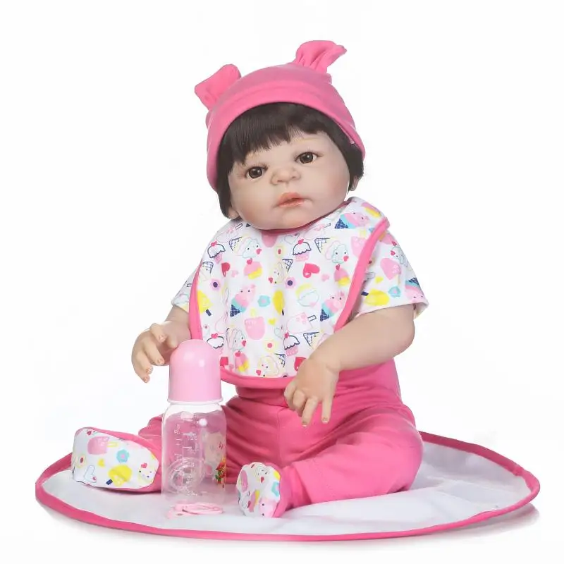 57 см 22 дюйма полностью силиконовые куклы reborn baby все виниловые милые игрушки для