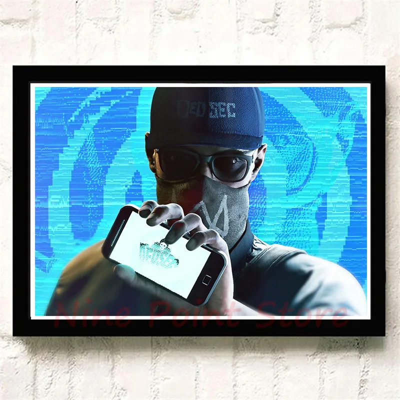 Watch Dogs бумажные плакаты с покрытием, игра, домашний интерьер, украшение, рисунок, ядро, наклейки на стену, бескаркасные - Цвет: Белый