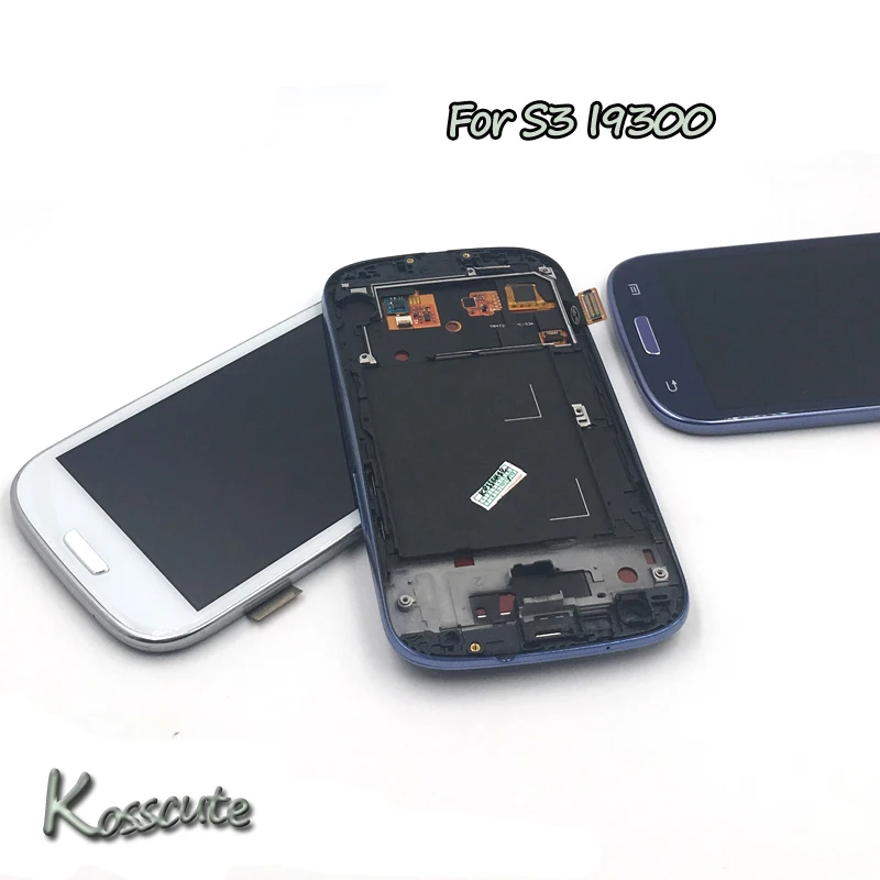 ЖК дисплей с дигитайзером на Samsung Galaxy S3 сенсорный экран рамкой в сборе для i9300