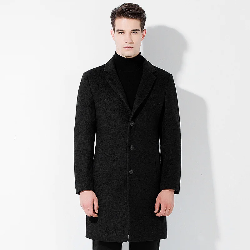 2017 Зимний новый стиль мужской повседневный утолщенный шерстяной Тренч мужское