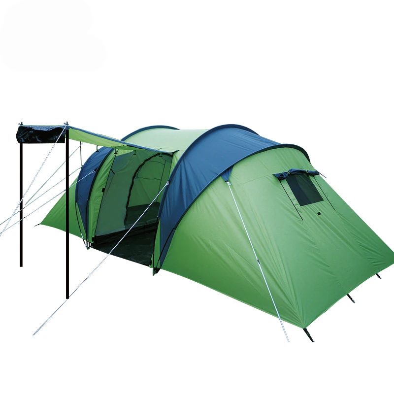 Online 3-4persons Luxus 2 Zimmer 1 Halle Doppel Schicht Große Familie Outdoor Camping Zelt Familie Party Reisen Zelt Haben Große Raum Zimmer