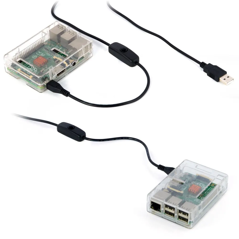 Зарядный кабель USB-Micro USB с переключателем ВКЛ./ВЫКЛ. Для Raspberry Pi простой