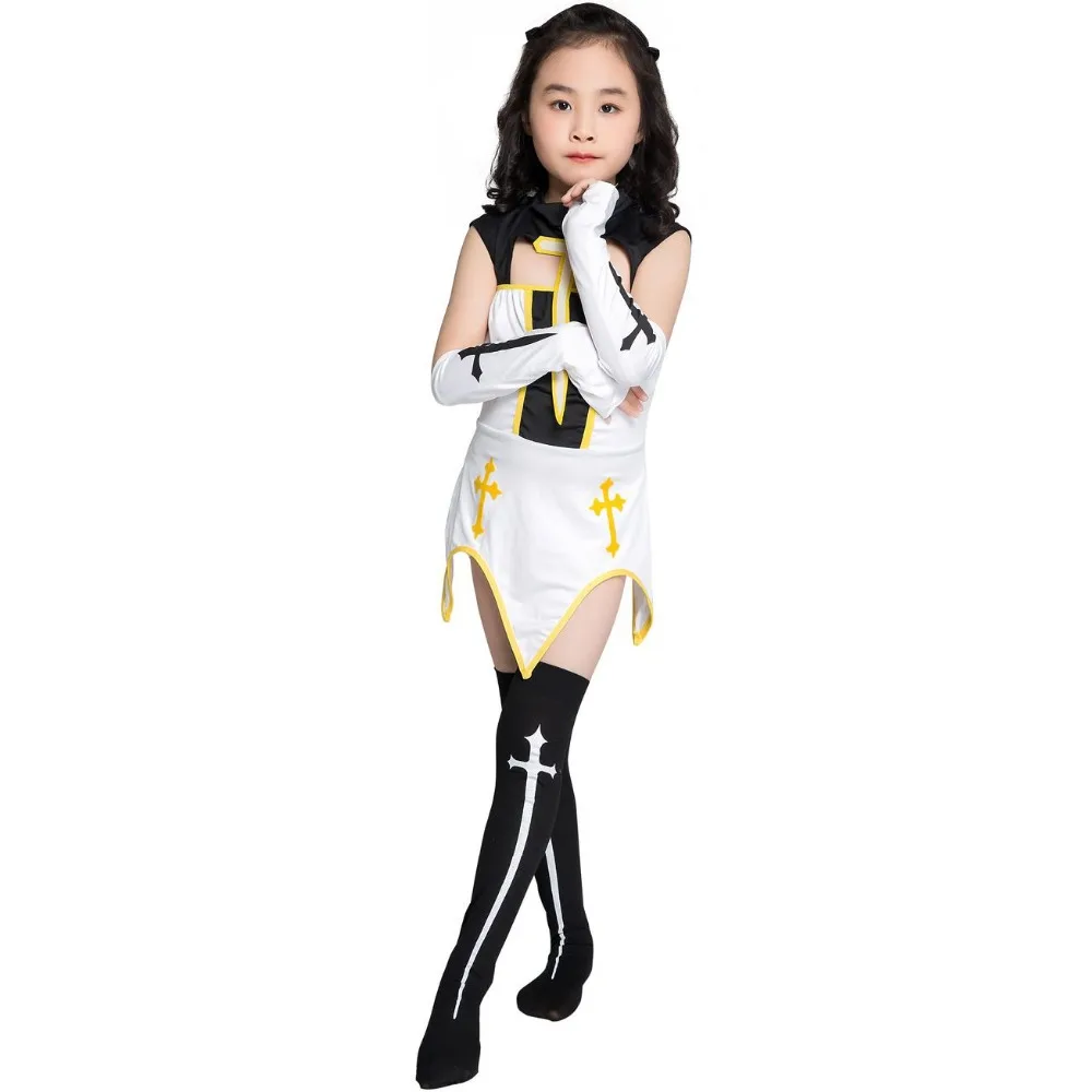 Костюм Девы Марии сексуальный костюм монахои платье для косплея с черным