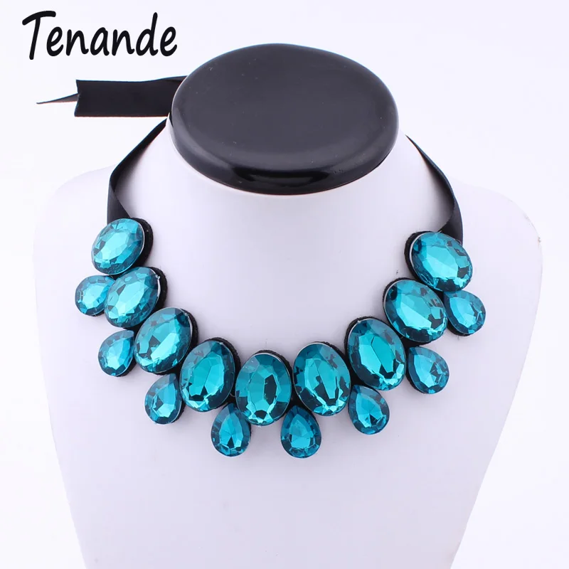 Большие массивные Стразы Tenande ожерелья с капельками воды подвески для женщин
