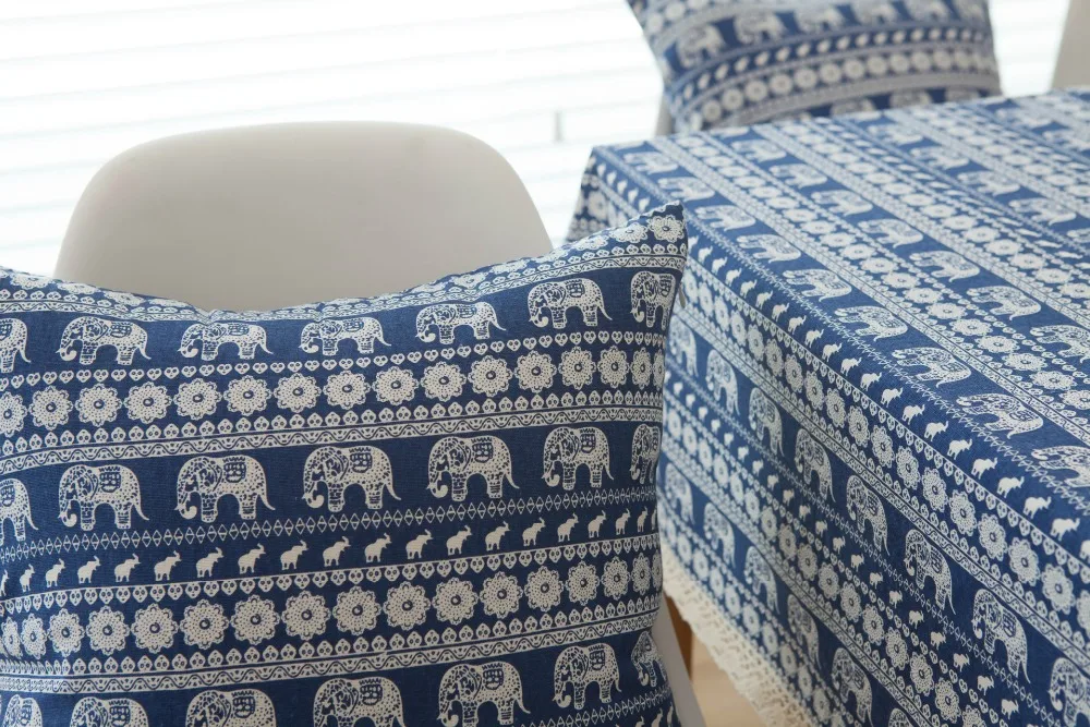Хлопчатобумажная ткань с синим слоном 50x150 см сделай сам для шитья Лоскутная