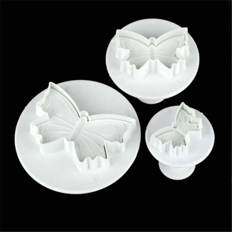 3Pcs/Set Butterfly Shape Fondant Cake Cookie Sugarcraft Plunger Cutters Mold Tools Christmas Decorating | Дом и сад